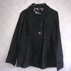 Sandro black button up coat size large NWOT